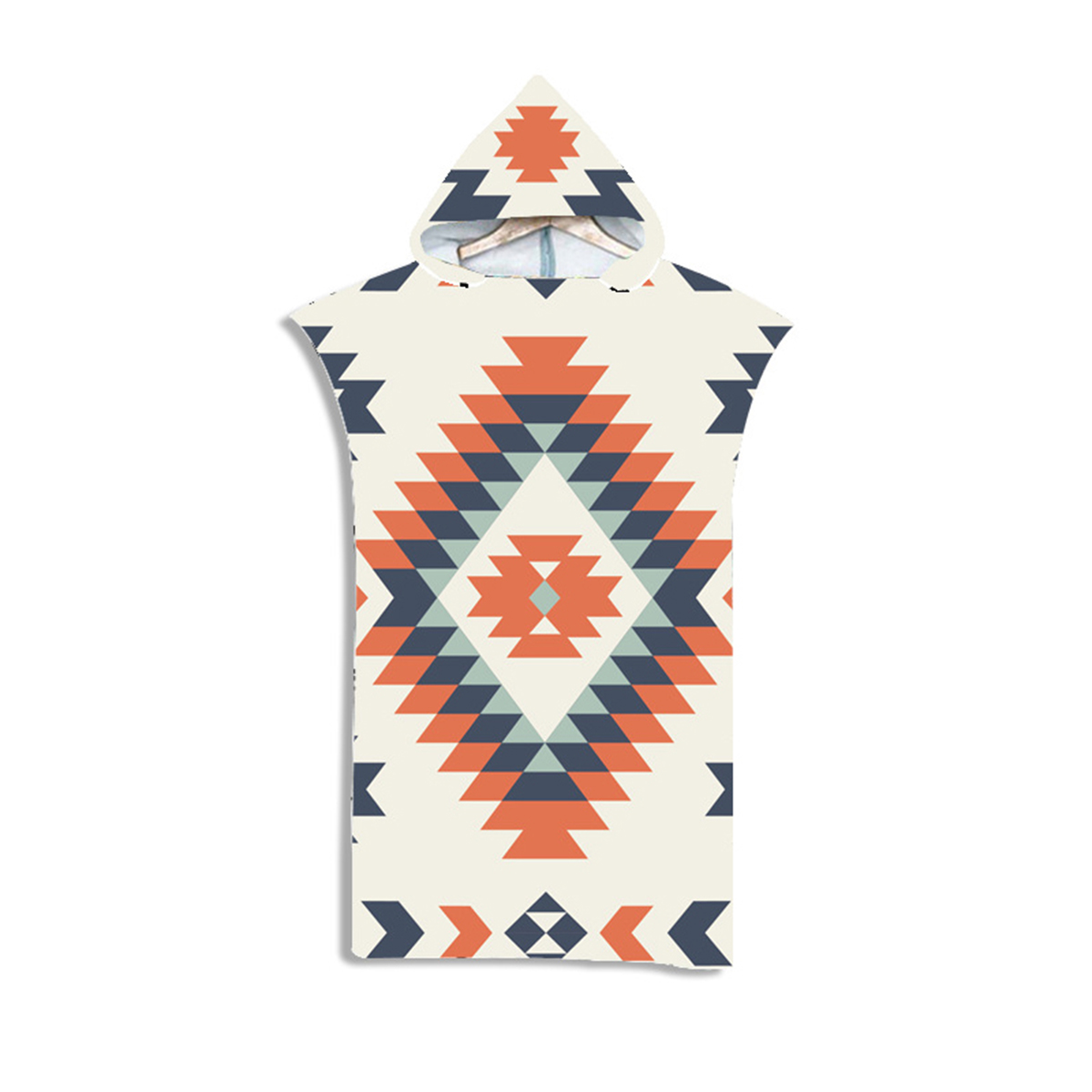 Badetuch mit Kapuze für Erwachsene, Mikrofaser-Poncho, Strand, schnell trocknender Bademantel, Umhang, Strand-Bademantel: Orange