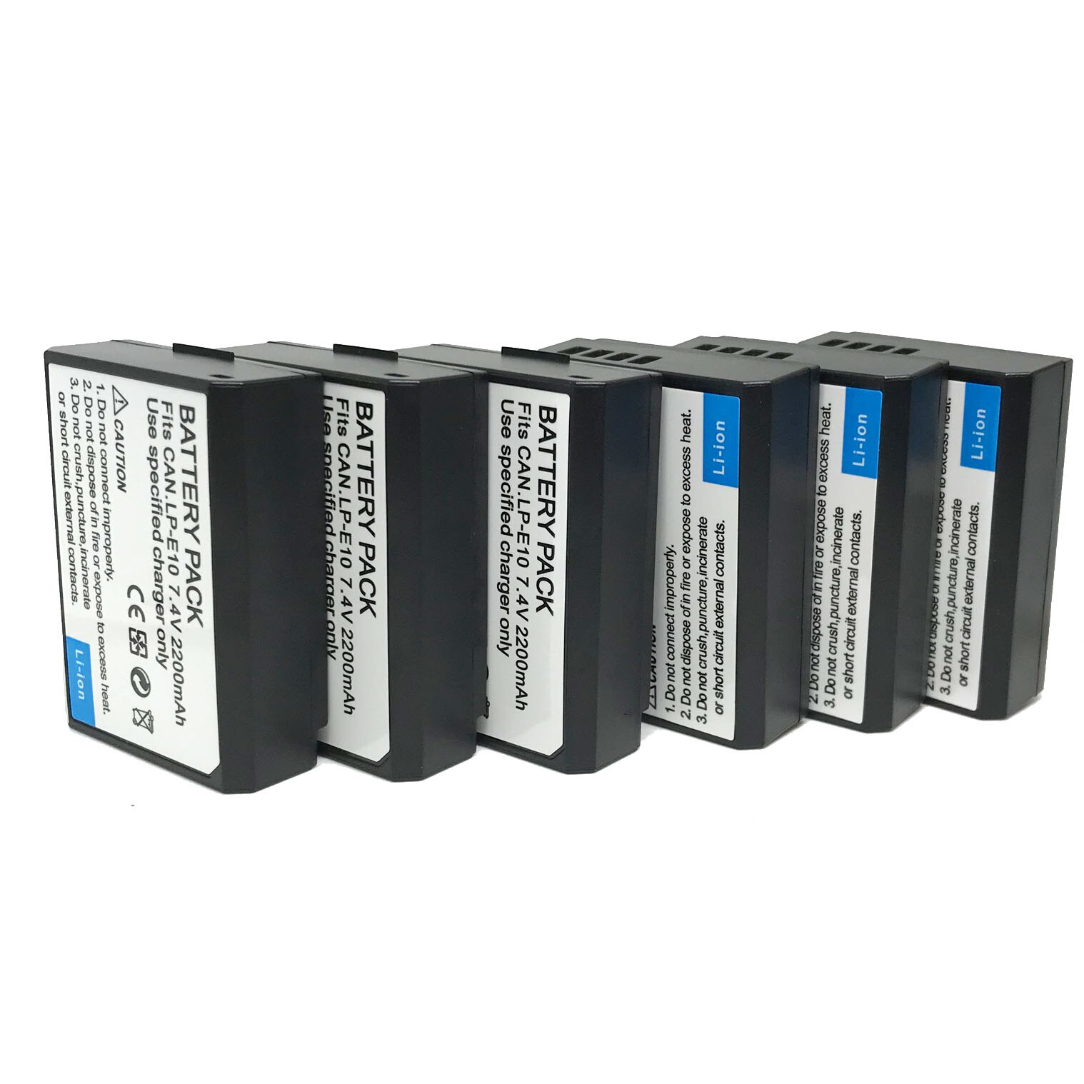 LP-E10 LPE10 Li-Ion Batterij Packs Voor Canon Eos Rebel T3 1100D Kus X50 Rebel T5 1200D Rebel T6 Eos 1300D camera Batterij: 6pcs