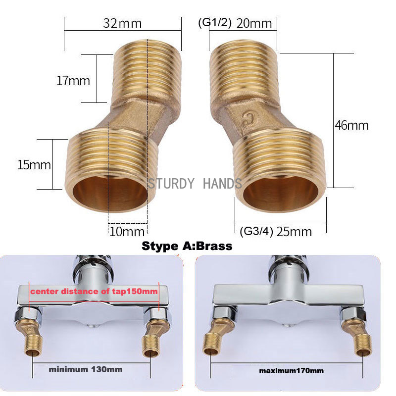 Valve d'angle réglable en laiton massif, adaptateur mural, salle de bain, douche, plat, 2 pièces par paire