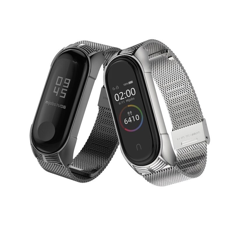 Mi jobs mi Band 4 Strap Metall Für Xiao mi mi Band 4 Edelstahl Armband mi Band 4 3 handgelenk Riemen mi band 3 Smart Armband NFC