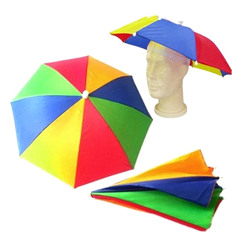 Faltbare Regenschirm Hütte Camping Angeln Kopfbedeckung Kappe Strand Sonnencreme Regen Hüte Wasserdicht Wandern Radfahren Regenschirme Bunte Kappen