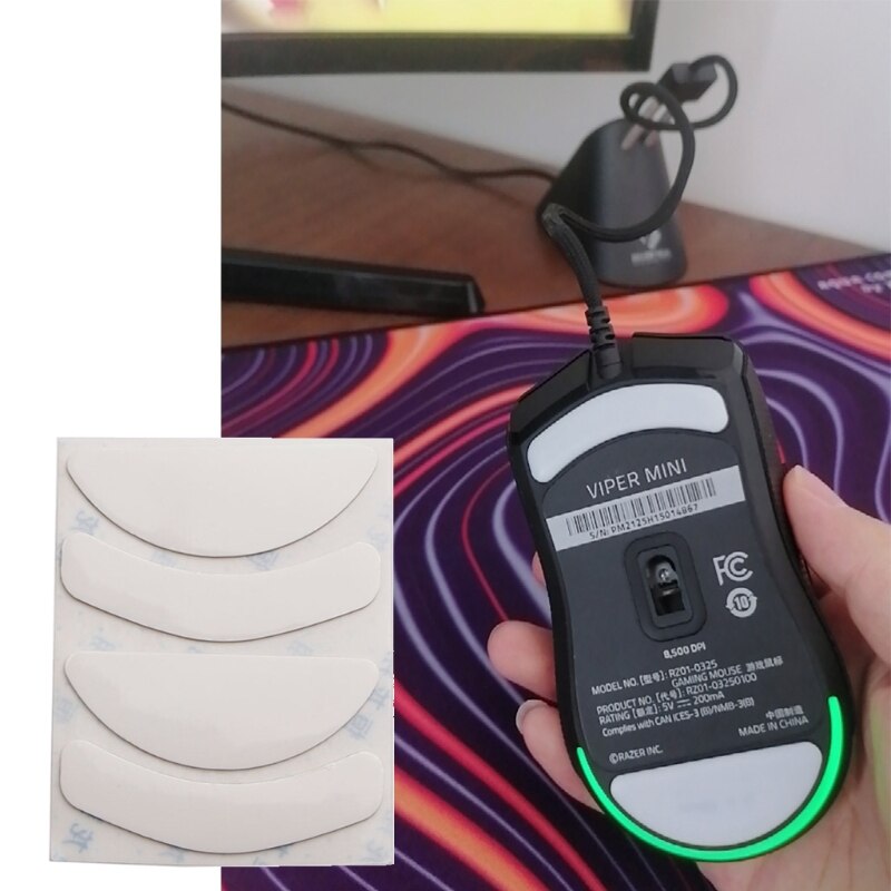 2Pack Mouse Skates Stickers Mouse Feet Pad Glides Curve Edge Replacement for Razer- Viper Mini Mouse