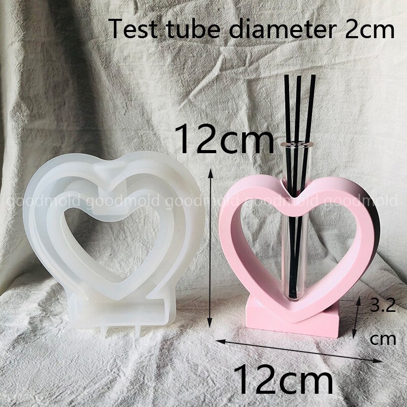 Hydroponic Plant Test Tube Silicone Mold Geometric Water Propagation Plant Vase Vessel Mold Aroma Plaster Test Tube Home Decor: B-mold