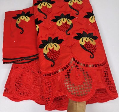 Afrikaanse Kant Stof 5Yards + 2Yards Katoen Voile Kant Van Emboridery Franse Kant Franse Kant Stof YLC837