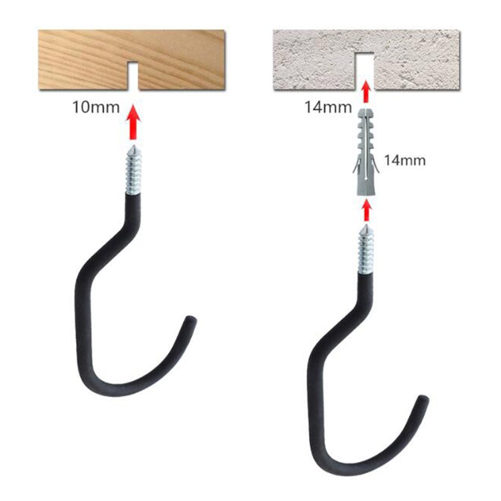 Max. 45kg Bike Stoage Hooks Premium Steel Wall Ceiling Hanging Heavy Duty Road Bicycle Storage Hooks Bike Support Stand Bracket