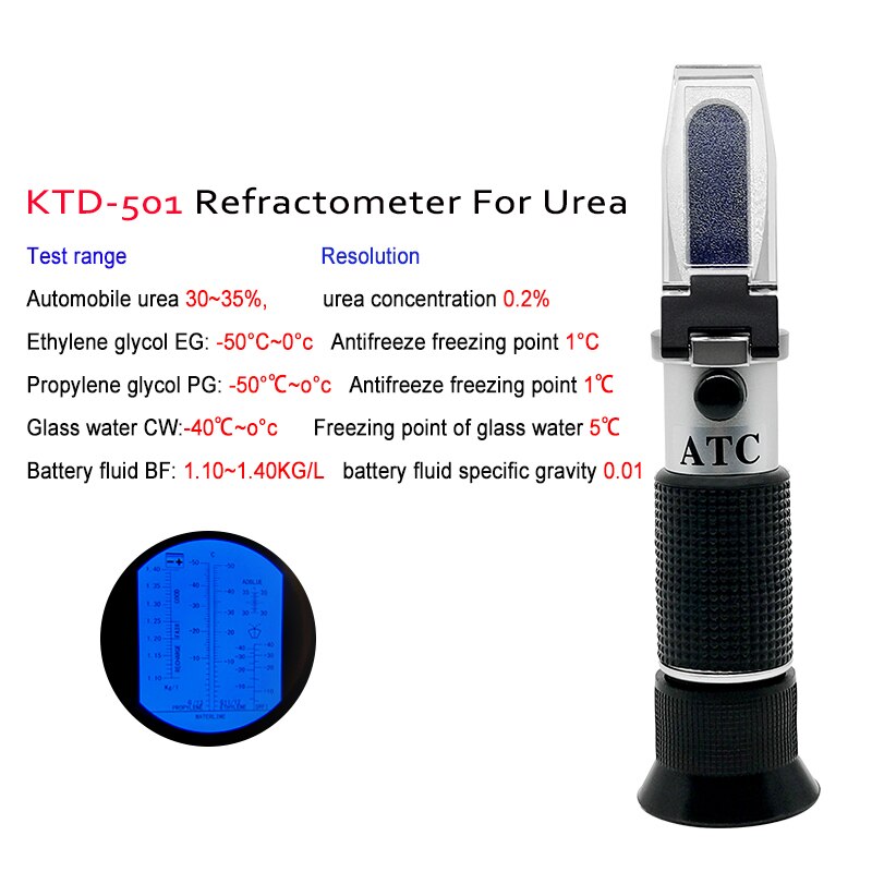 Refraktometer Für Auto Harnstoff Frostschutz Propylen Glykol Automobil Ethylen Glykol Glas Wasser Batterie Flüssigkeit SG 0.2% skala wert: Pro Wagen KTD-501