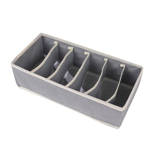 4pcs/Set Underwear Bra Organizer Storage Box 3 Colors Drawer Closet Organizers Boxes For Underwear Scarfs Socks Bra Multi Size: Grey 6 cells