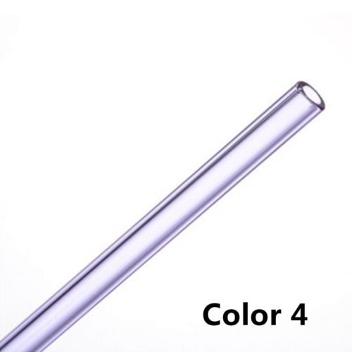 1pc Straight Simple Wedding Pure Color Pyrex Glass Drinking Straw Flat Birthday Reusable Party 20cm 9 Color: 4