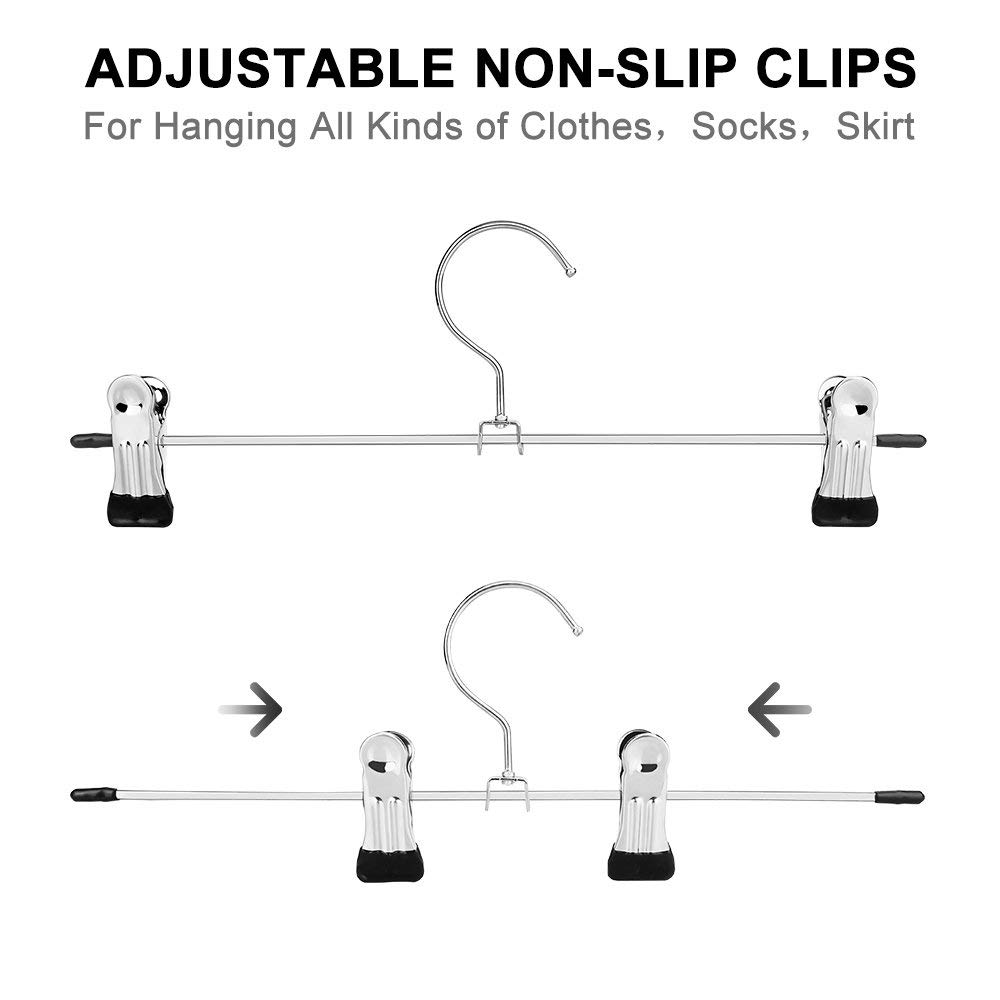 Broek Hangers Rok Hangers Met Clips 20 Pack Metal Broek Clip Hangers Voor Ruimtebesparend, ultra Dunne Roest Slip Hangers Voor