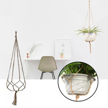 90cm cáñamo cuerda colgando cesta de cuerda trenzada maceta para flor, titular de la planta de Macrame nudo de elevación decoración de jardín