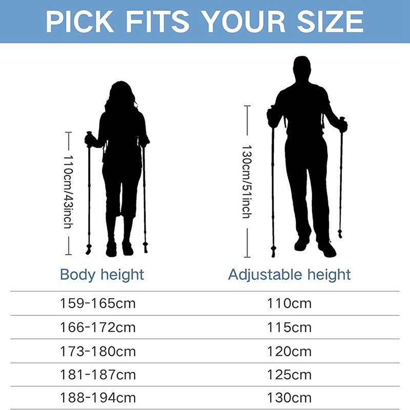 TUOBEIS trekking poli per escursionismo, escursionismo bastoni nordico a passeggio bastoni 2 pacchetto collassabile alluminio con Presto Flip serratura poli
