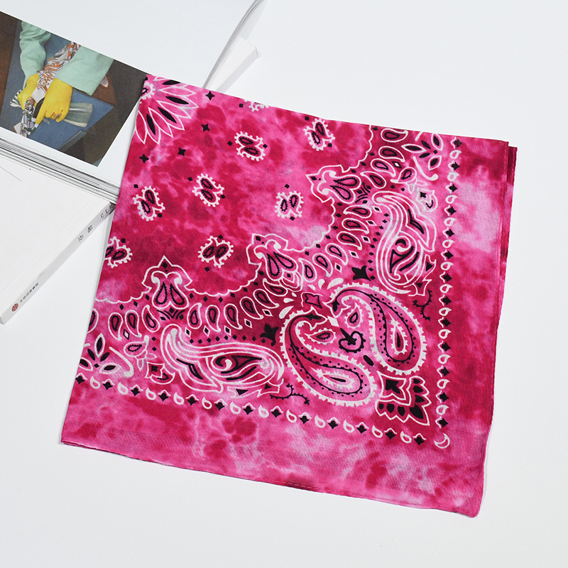 Tie Dye Hip Hop Cotton Bandana Square Scarf Headwear Headband Scarf Gradient Color Print Handkerchief For Women Men: 6