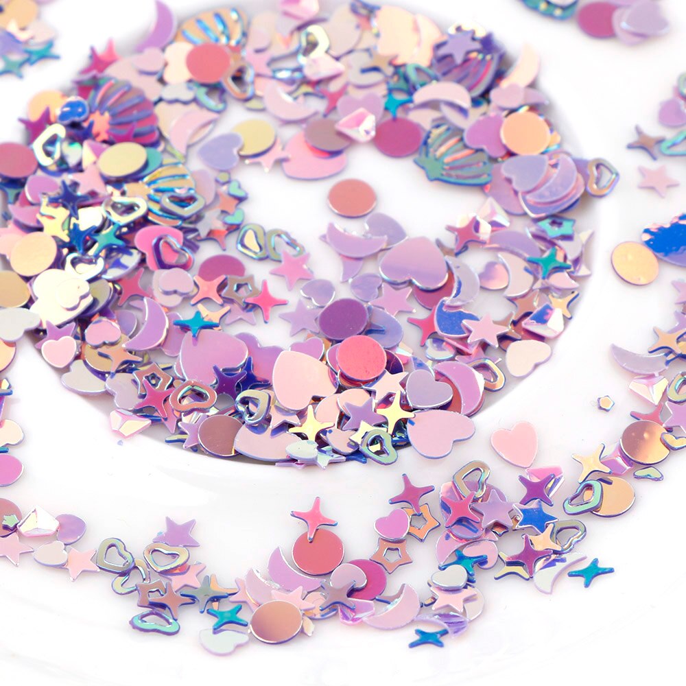 1 lot 10g Colorful Mix Shell Star Heart Moon Sequins Pieces Modeling UV Resin Epoxy Mold DIY Jewelry Filling For DIY Jewelry