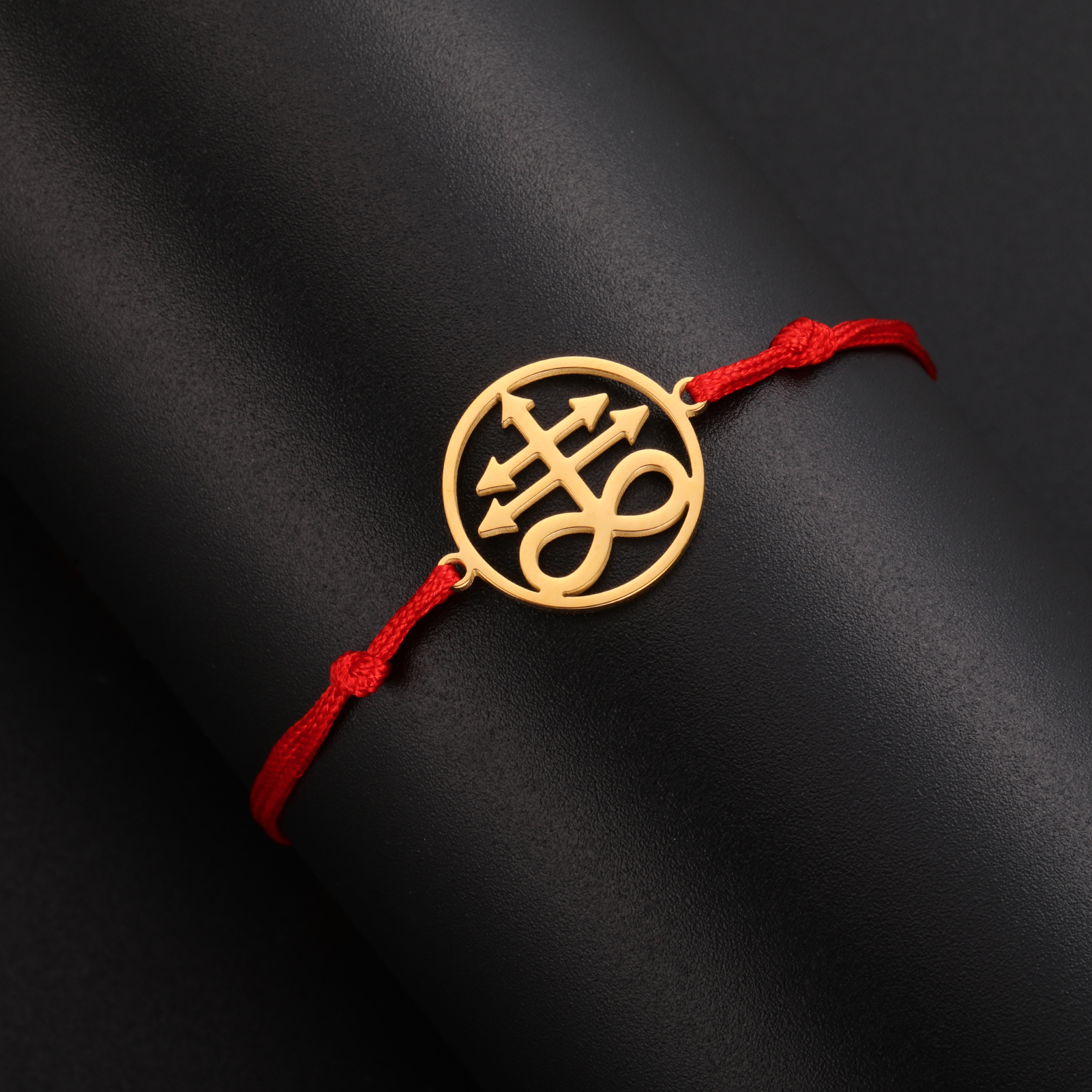 LIKGREAT Satanic Leviathan Kruis Signet Armband Vintage Demon Devil ketting Armband voor Mannen Talisman Amulet Sieraden: VERMEIL