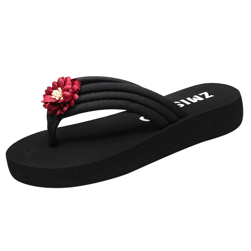 Dam sommartofflor dam konstgjorda blommor flip flops halkfria gummikilar tofflor strandskor pantuflas mujer  a40