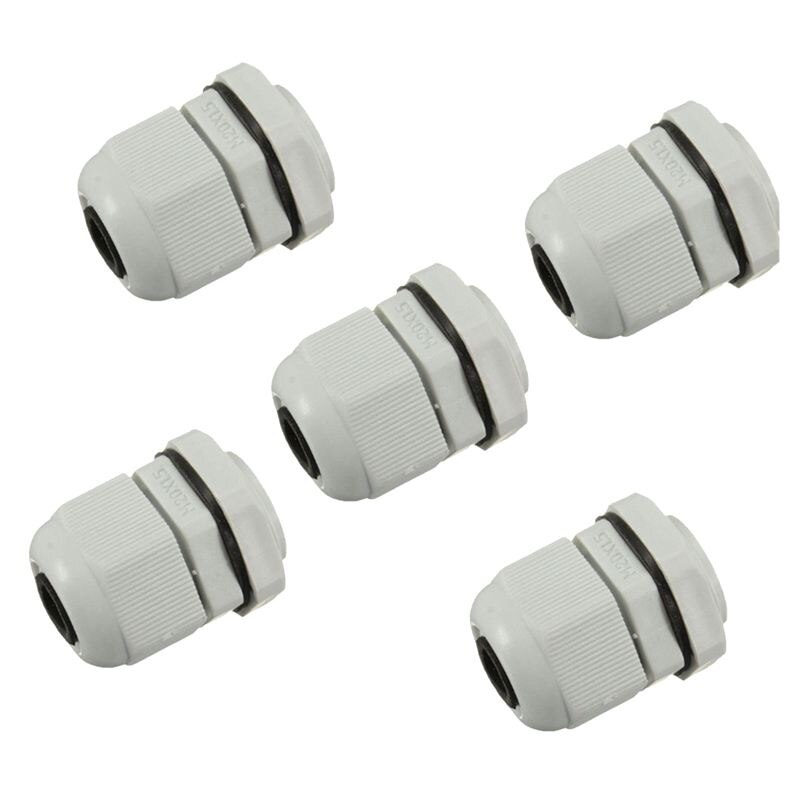 5 x M20 20mm White Waterproof Compression Cable Stuffing Gland Lock: Default Title