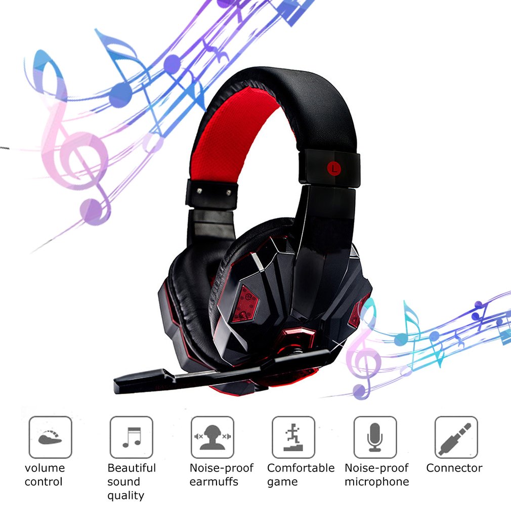 Gaming Headset Stereo Gamer Headset Gaming Headset 3.5mm With LED Microphone PC Gaming Headset For PS4