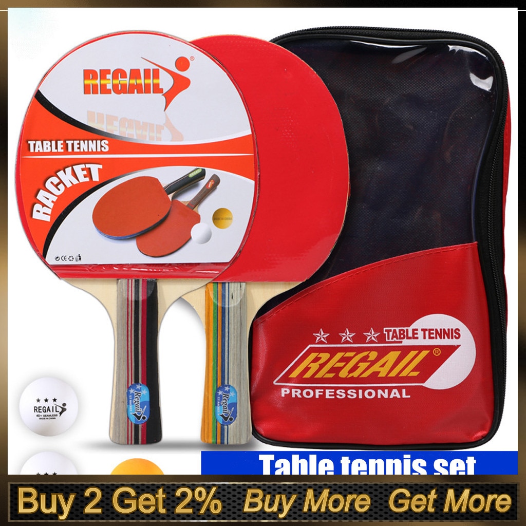 2Stck Tabelle Tennis Klingeln-pong Schläger Paddel Schläger+3Stck Ball Tasche einstellen Pro Mann und Frauen настольный теннис