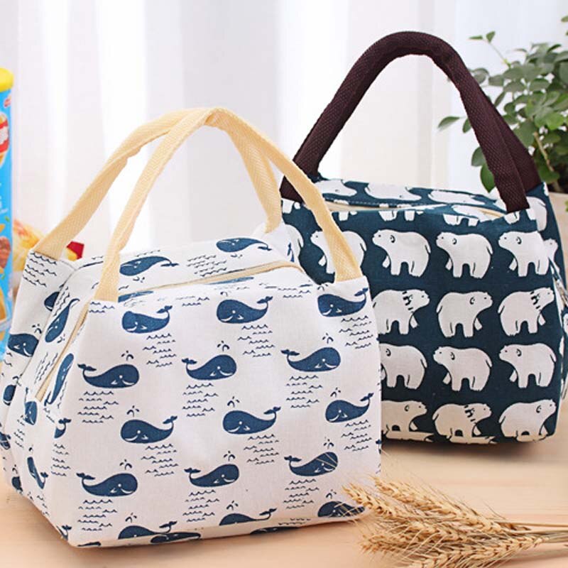 Neue Warm Halten Lebensmittel Tasche Wasserdicht Männer Frauen Student Druck Handtasche für Büro Schule Picknick Mittagessen Taschen Bolsa Termica