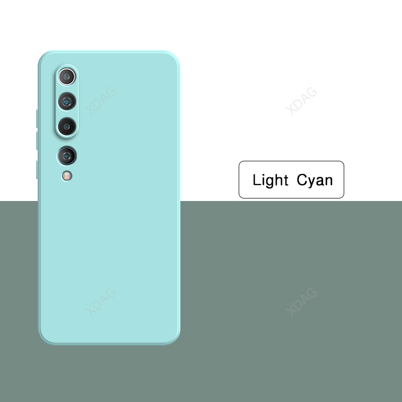 Husă de telefon originală de bază pentru xiaomi  mi 10 mi10 5g 6.67 ", silicon lichid simplu, pătrat, moale, carcasă spate de înaltă calitate: Kaki