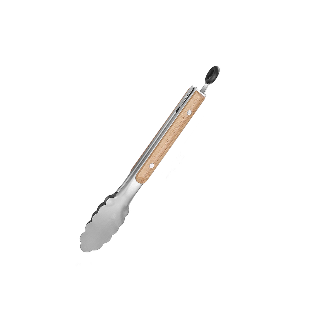 Pince de cuisson en acier inoxydable avec poignée en chêne, pince à salade avec anneau de verrouillage, gadget de cuisine pour barbecue à salade