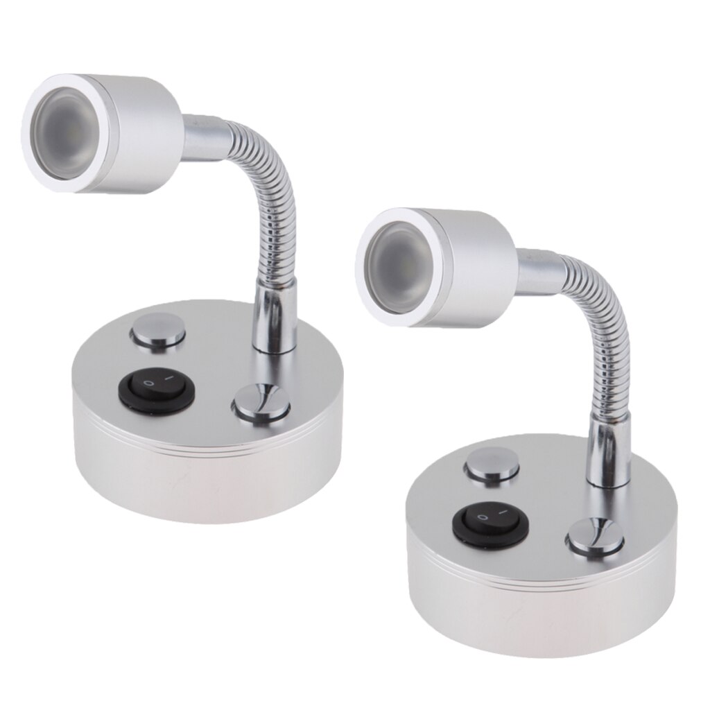 2 Pcs Boat LED Reading Light Reading Lamp LED Bed Light Wall-Mounted 12V/1W For RV Marine Motorhome Yacht Etc Boat Accessories