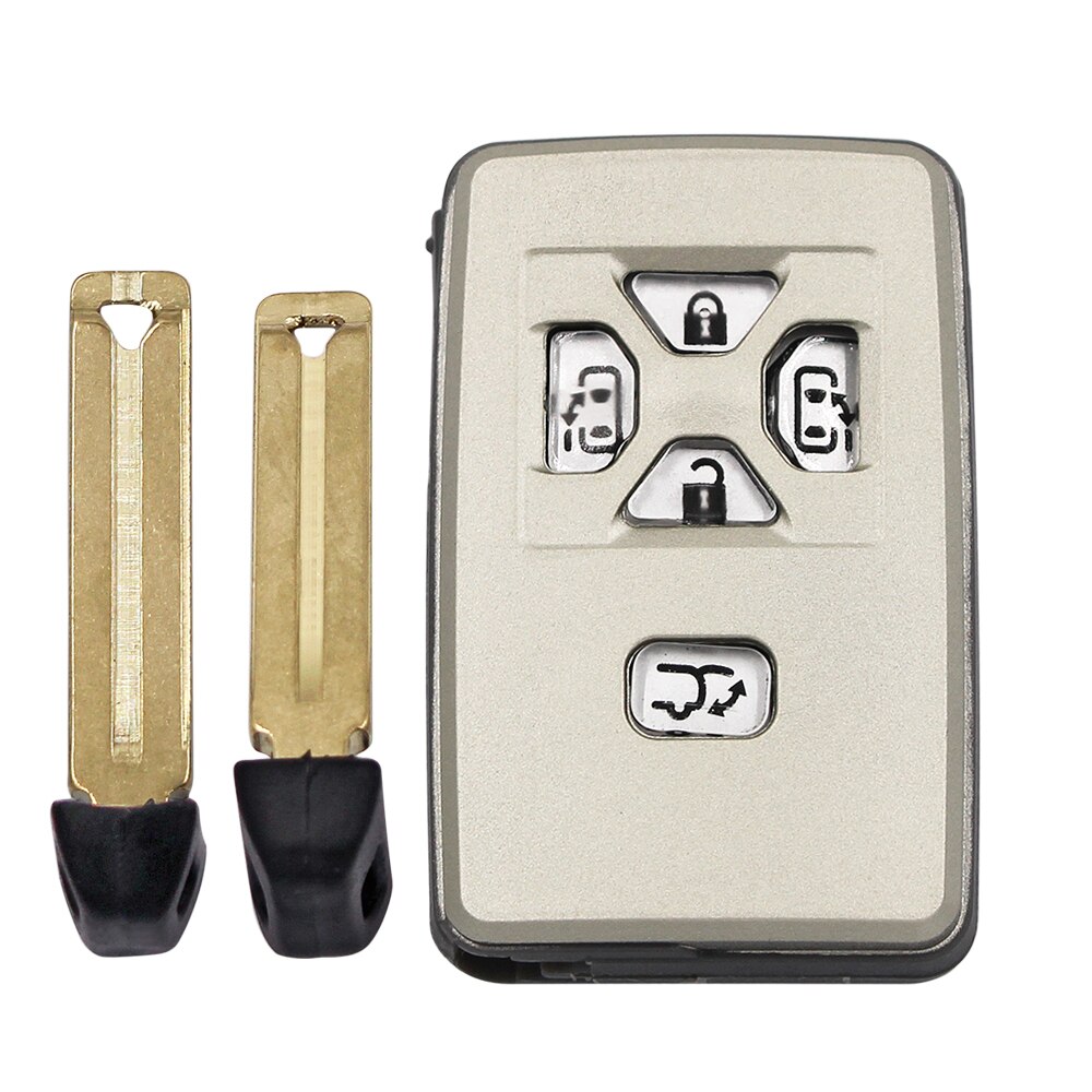 Funda inteligente para llave de coche, carcasa de 2/3/4/5 botones para Toyota Reiz, Avalon, Previa, Alphard, Prius, Color plata/negro