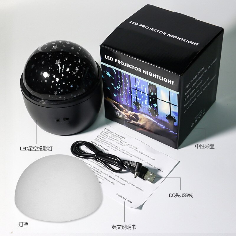 Led Sterrenhemel Projector Lamp 360 Graden Kleurrijke Draaien Knipperende Nachtlampje Lamp Planeet Magic Projector Voor Thuis Decoratie
