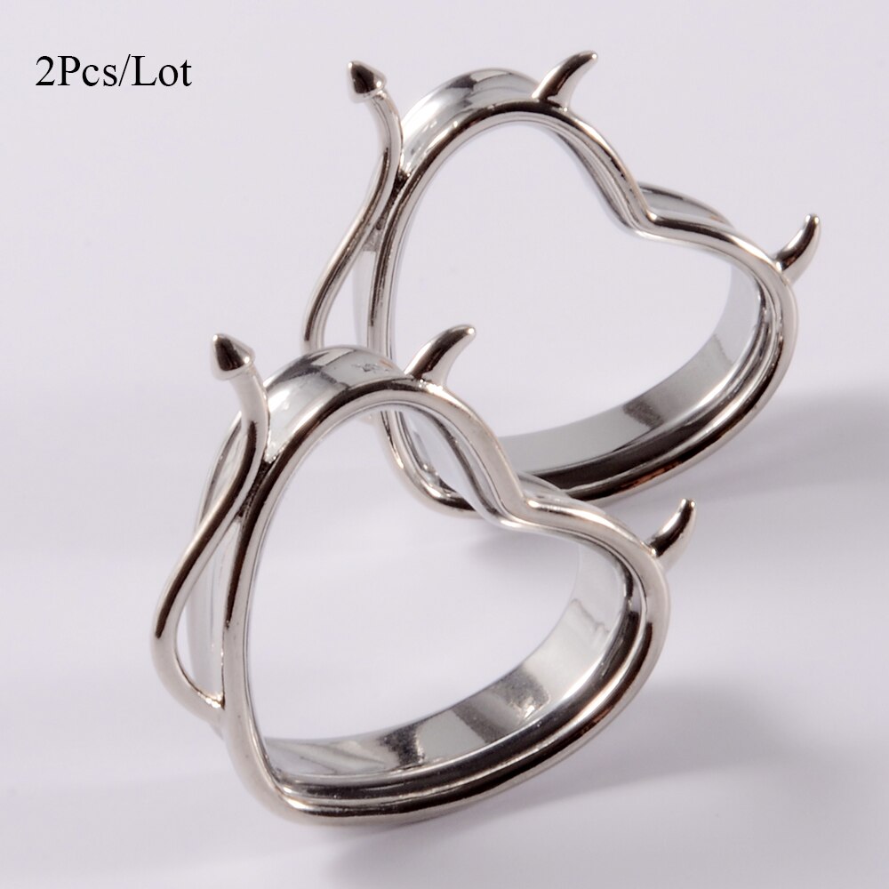Paar Hart Duivel Oor Gauge Stekkers Flesh Tunnel Oorbellen Upgrade Piercing Dubbele Flare Reindeer Antlers Brancards Expander 8-25mm: 2Pcs / 25mm