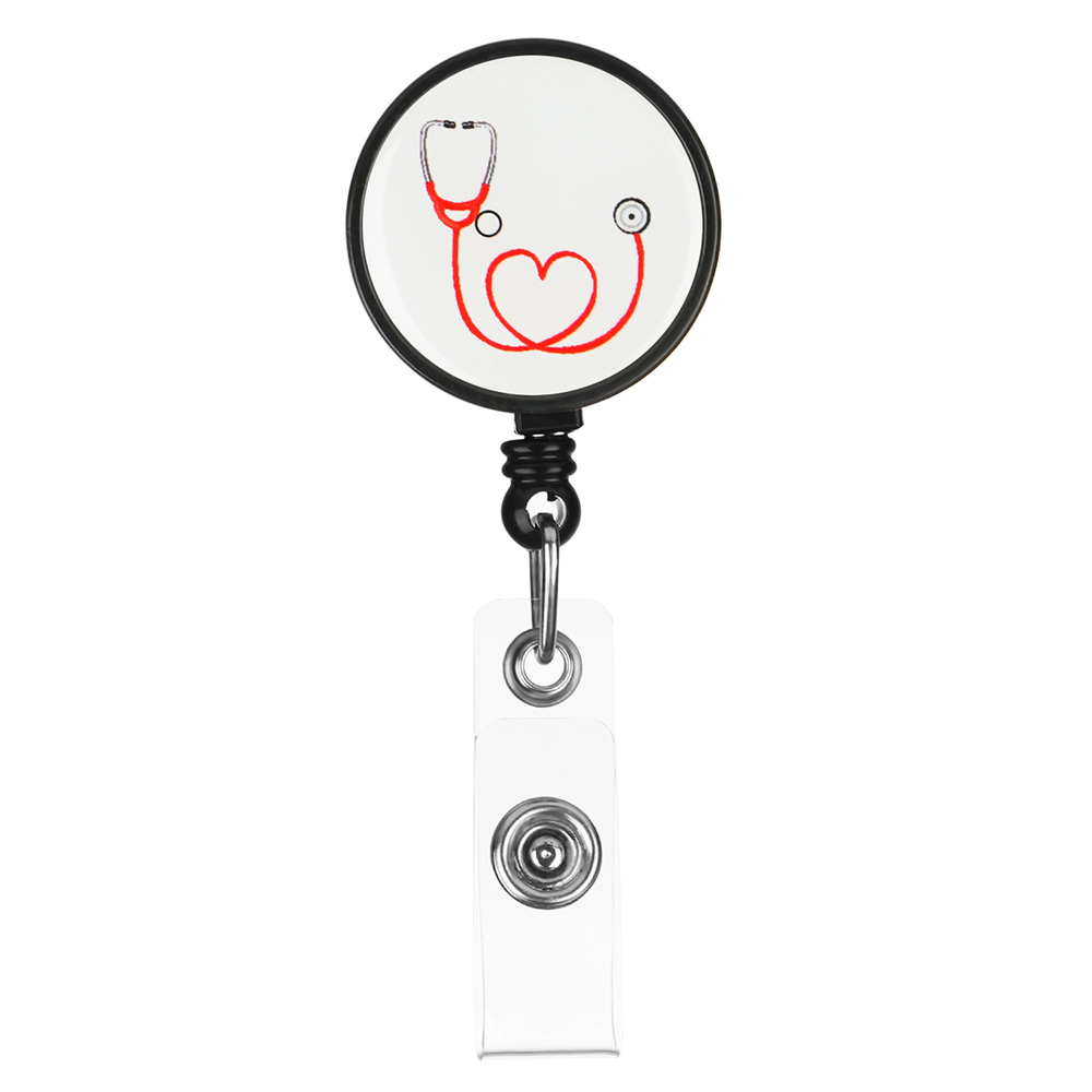 Porte-Badge rétractable d'infirmière, porte-Badge de nom d'infirmière, porte-carte d'identité drôle, pince pivotante, pour étiquette de nom de travail, fourniture de bureau, 1 pièce