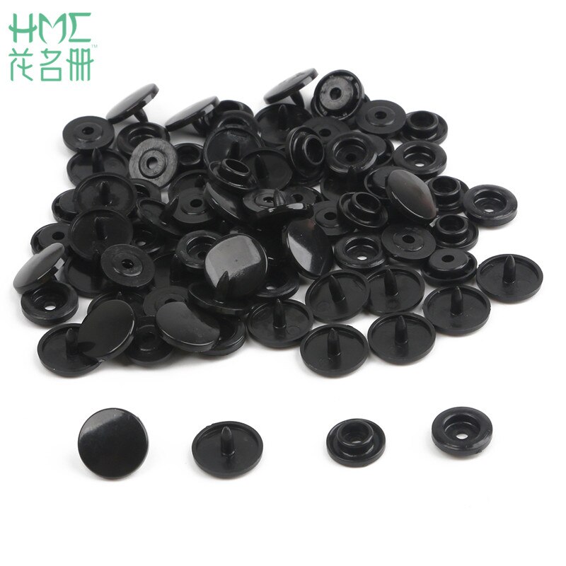 Lowest Price 50 Sets Baby Resin Snap Buttons T5 12mm Plastic Snaps Clothing Accessories Press Stud Fasteners Clips Scrapbooking: Black