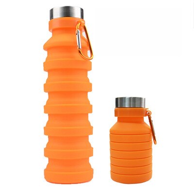 Grote Capaciteit 550Ml Outdoor Sport Water Fles Draagbare Siliconen Vouwen Water Beker Voor Bergbeklimmen Reizen: Orange