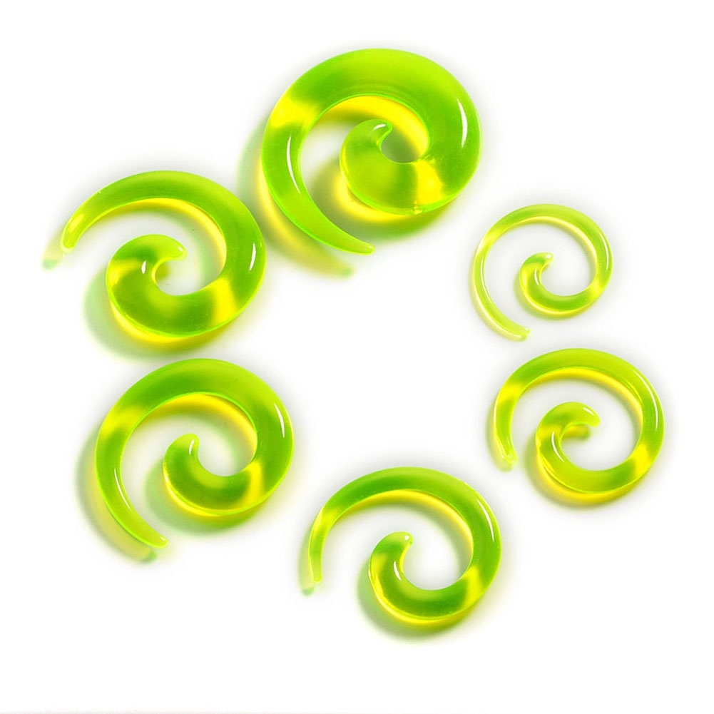 12 stücke Chic Spirale Ohr Taper Gauge Acryl Ohr Stecker Expander Bahre Flesh Tunnel Kit Piercing Körper Schmuck: Gold-farbe