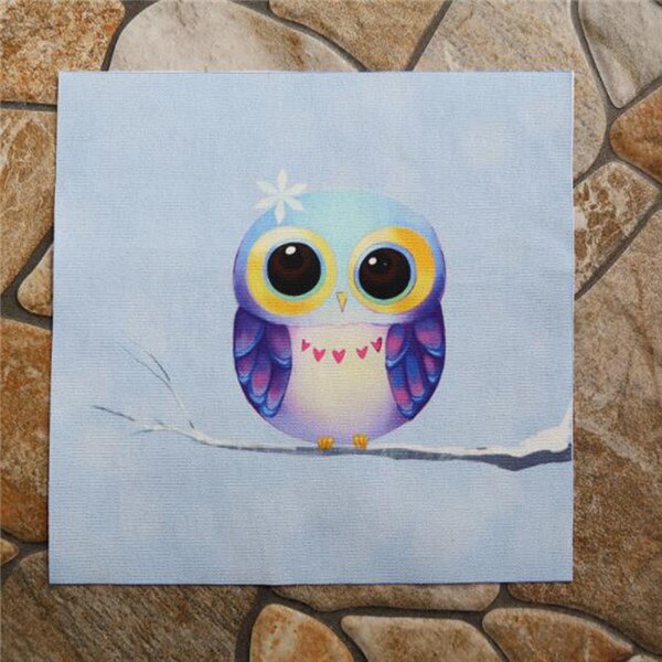 20*20cm Lovely Owl Pattern Patchwork Cotton Fabric Scrapbooking Cloth For Handmade: FA190001-3