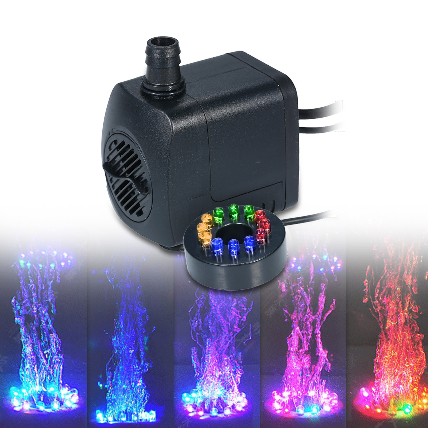 Led ljus dränkbar pump 800l/ h ultratyst akvarium damm tank pool vatten fontän pump uk au us eu plug för pool akvarium: Oss