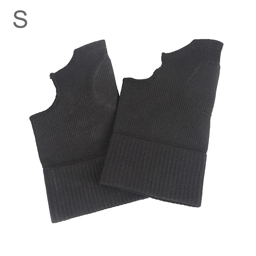 1 Paar Duim Ondersteuning Spalk Zacht Ademend Hand Pols Brace Sport Beschermende Zweet Polsband Pijnbestrijding Therapeutische Handschoenen: Black / L