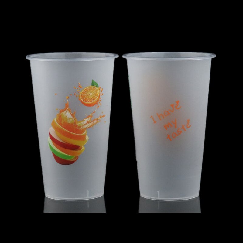 50pcs disposable fruit juice cup party birthday favor 500ml frosted transparent beverage plastic cups with love lid: only cup3 / 25pcs