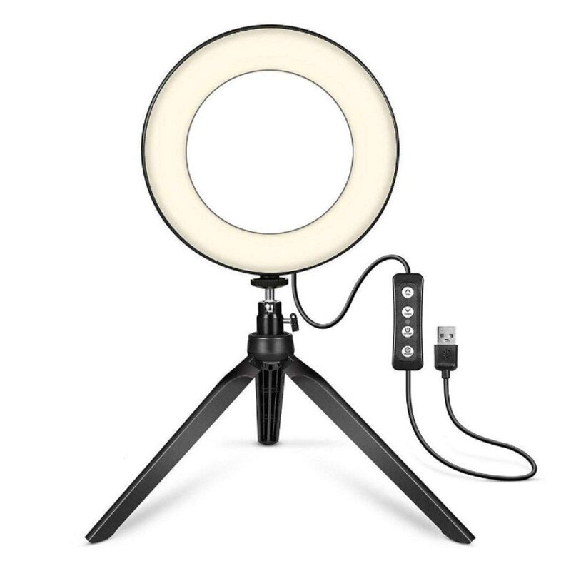 Broadcast Live Photography Fill Light LED Camera Phone Flash Dimmable Light On-Camera Video Lights with Desktop Stand