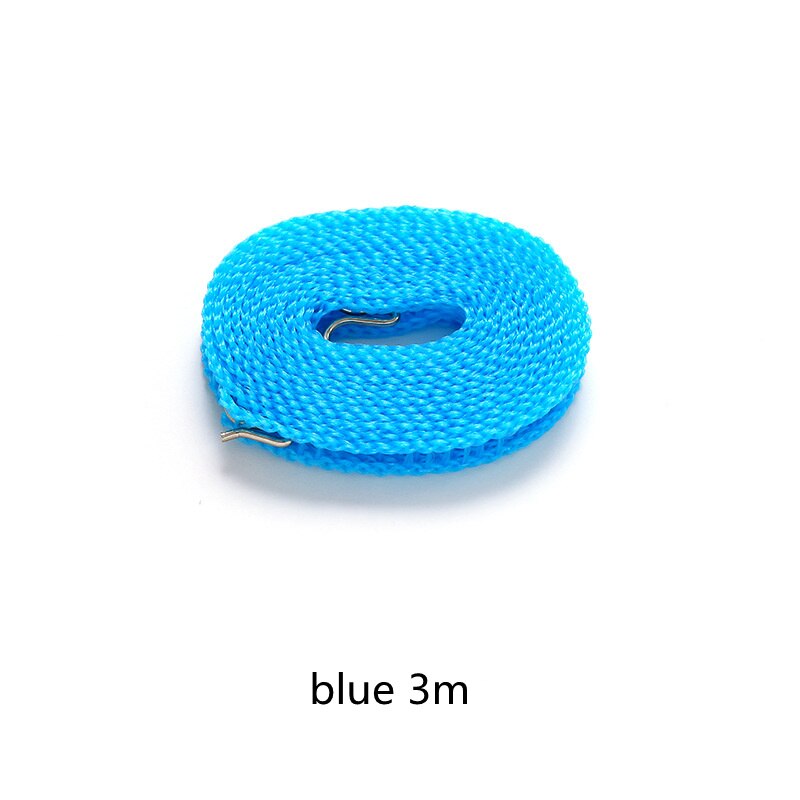 10M Extended Hek Anti-Slip Winddicht Waslijn Outdoor Reizen Waslijn Uitschuifbare Draagbare Opslag Home Organisatie: blue 3m