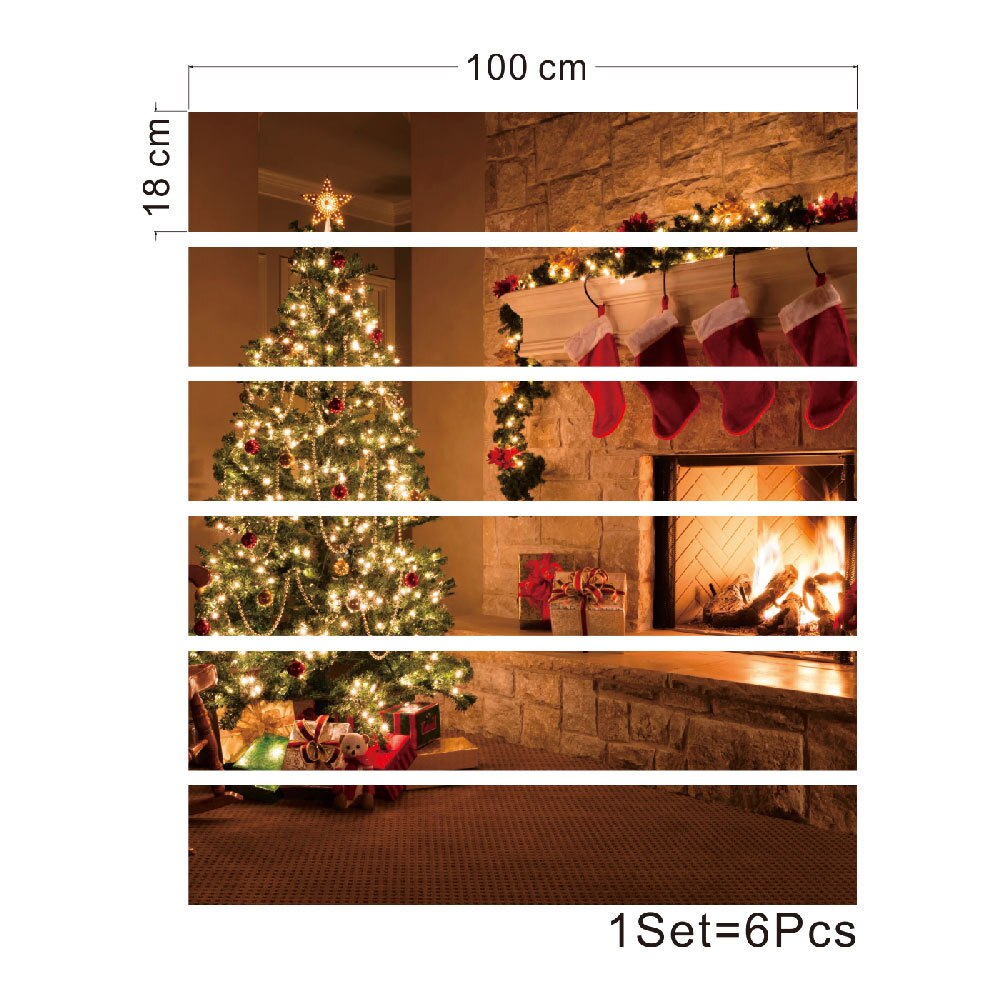 Merry Christmas Wall Stickers stairs Glass Stickers Christmas Decorations For Home Christmas Ornaments Xmas Year