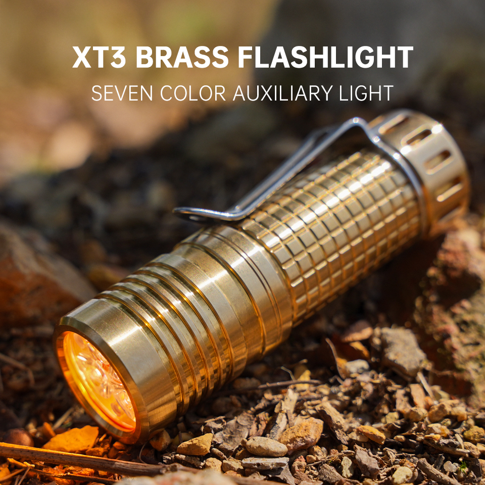 Maeerxu  xt3 messing lommelygte kraftfuld batteri lommelygte 18350 batterier 2800lm edc lommelygte genopladelige led lommelygter til camping