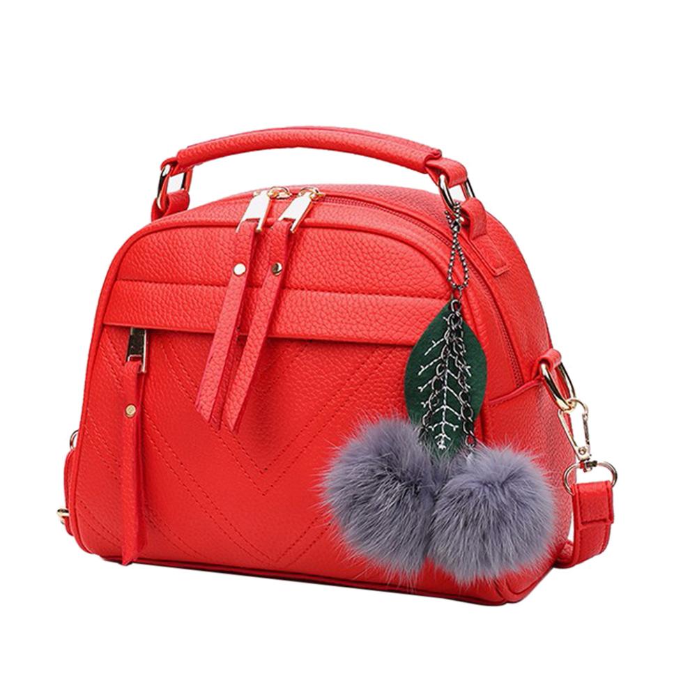 Women Backpacks Shoulder Crossbody Bags For Girl Bookbags Solid Small Schoolbags Travel Bag Black Red: 844053