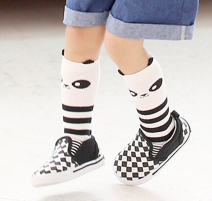 Hylidge Leuke Cartoon Baby Knie Sokken Lente Zomer Kinderen Kids Lange Sokken Veelkleurige Meisje Jongens antislip Vloer Sokken: Panda / 24M