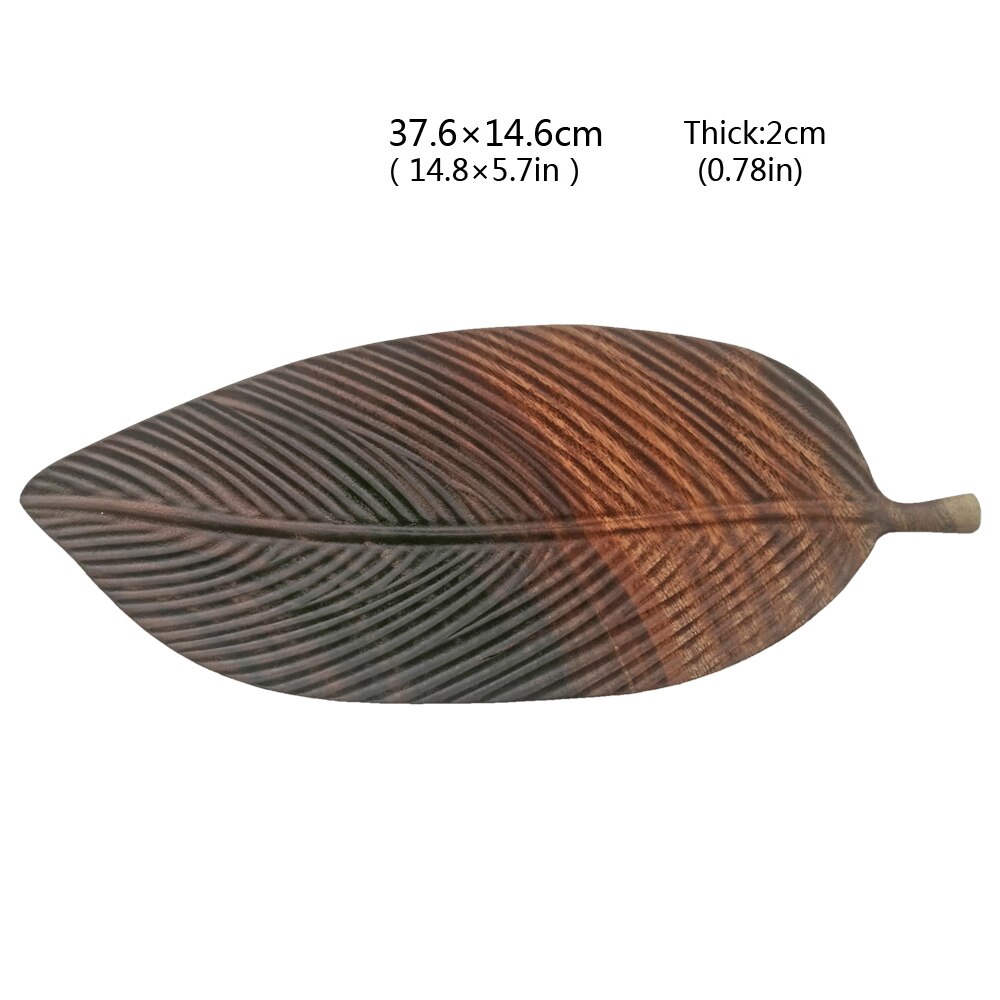 Plato de madera con patrón de hojas tallado a mano, plato de fruta, platillo, bandeja de té, postre, cena, Pan, platos de madera japoneses de forma Irregular: Gris rosáceo