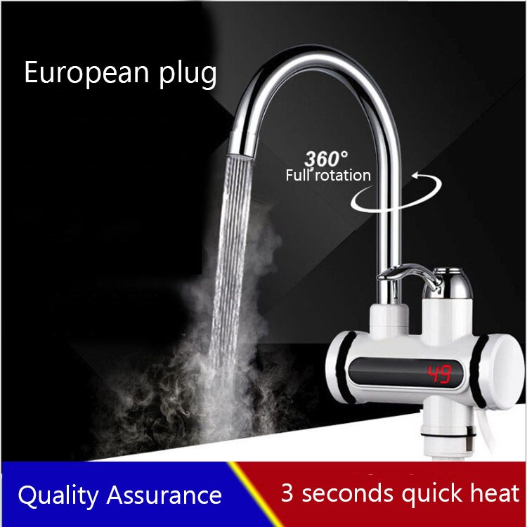 Safety Tankless Instant Electric Water Heater Temperature Display Water Heating Kitchen Water Heater Boiler with LED