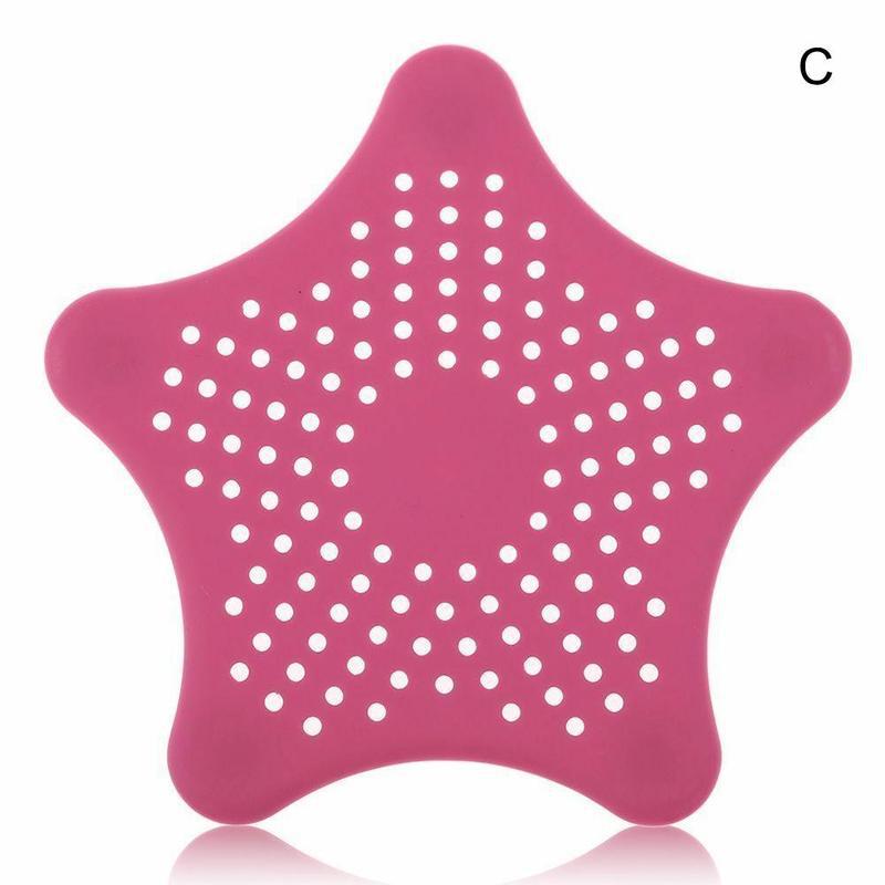 Pentagram Rubber Anti-blocking Floor Drain Kitchen Sink Strainer Bathroom Sewer Drain Hair Catcher: C
