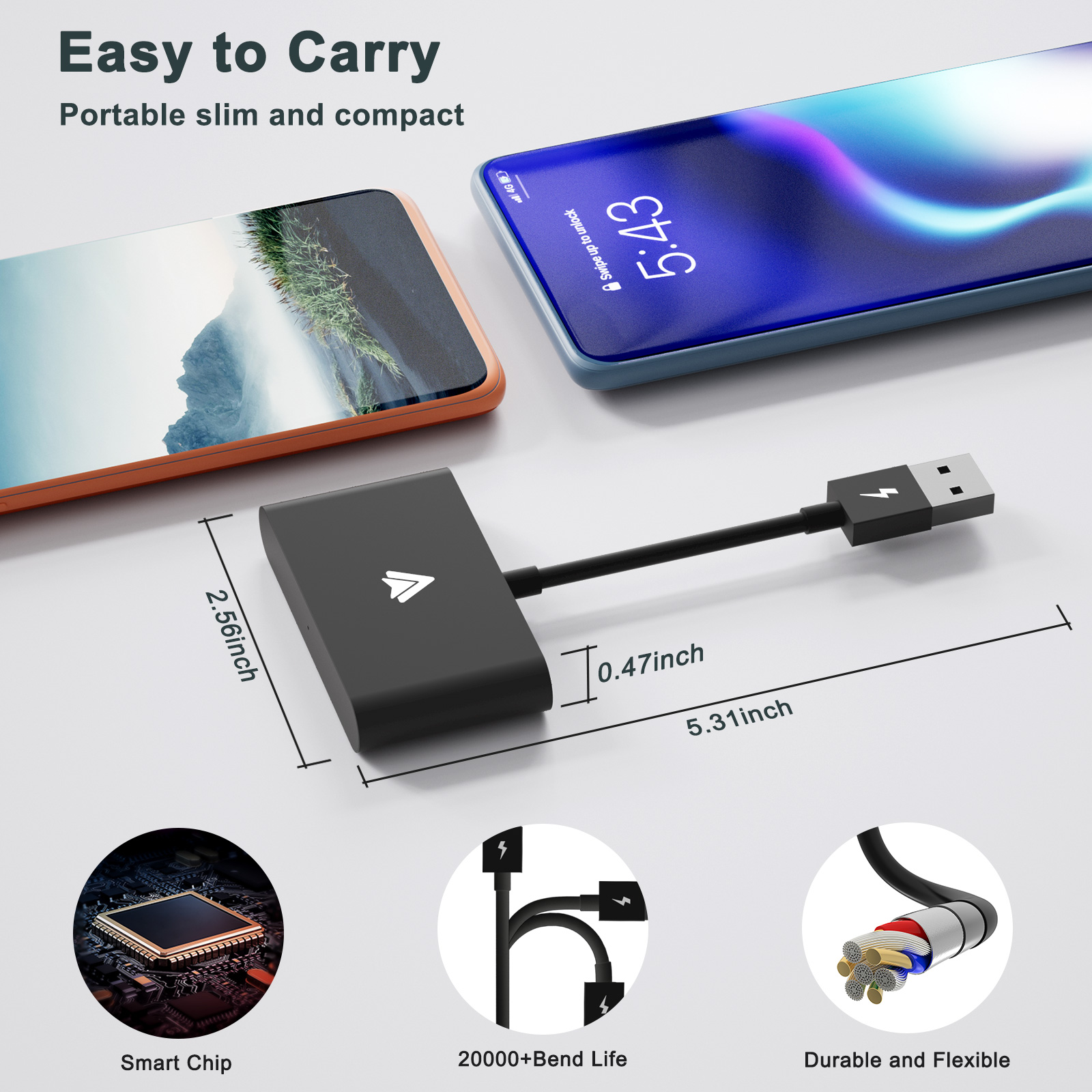 Adaptateur/Dongle sans fil Android Auto, convertisseur filaire vers sans fil pour adaptateur de voiture sans fil d'usine OEM