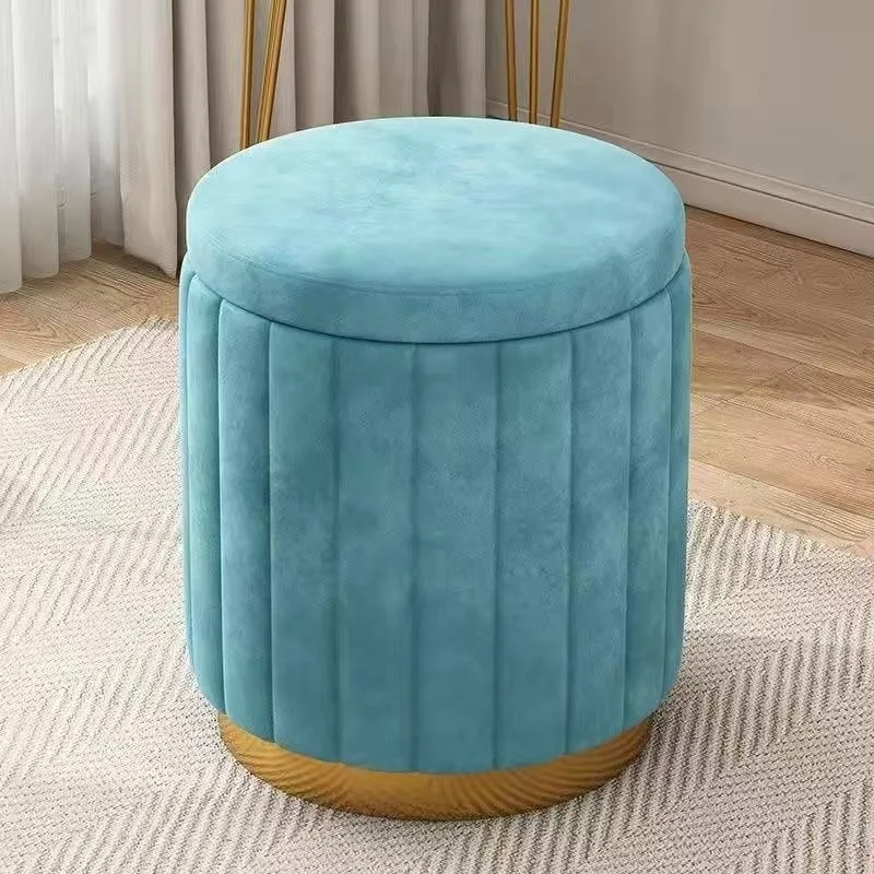 Light Luxury Round Makeup Stools Stools Chairs Bedrooms Sofas Side Stools Dressing Stool Vanity Chairs Storage Bench: Red