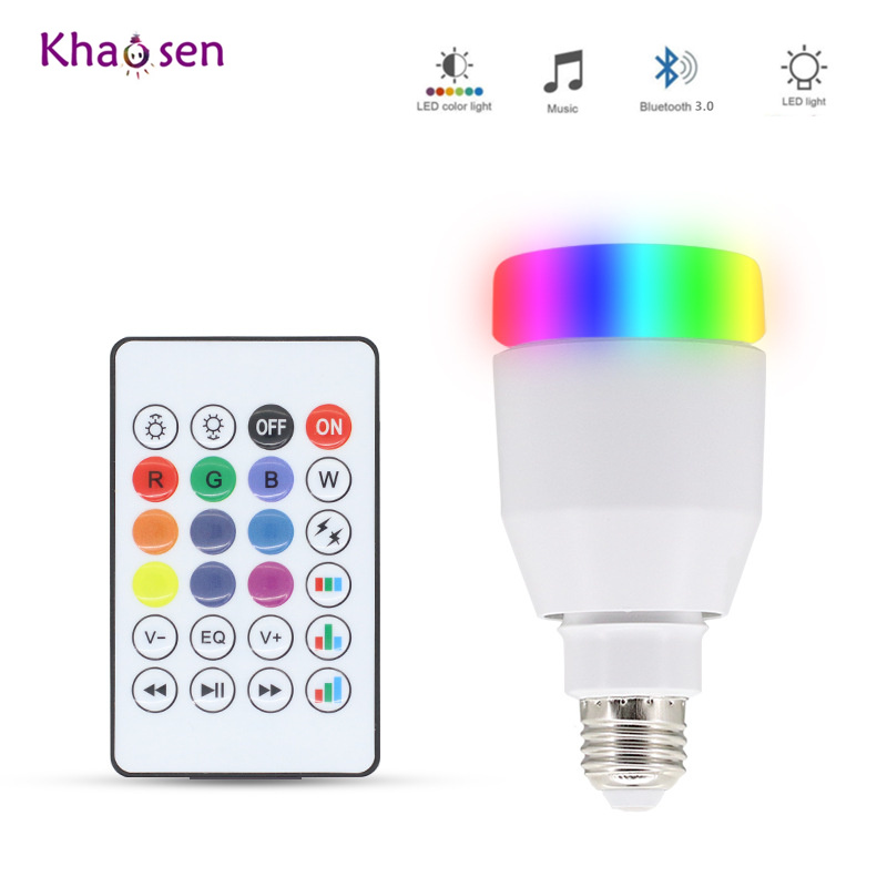 Bluetooth 3.0 E27 LED Lamp Muziek Speaker Speler Licht RGBW LED lamp 110 V 220 V 5050 RGB 2835 Wit Smart Draadloze Lamp Dimbare