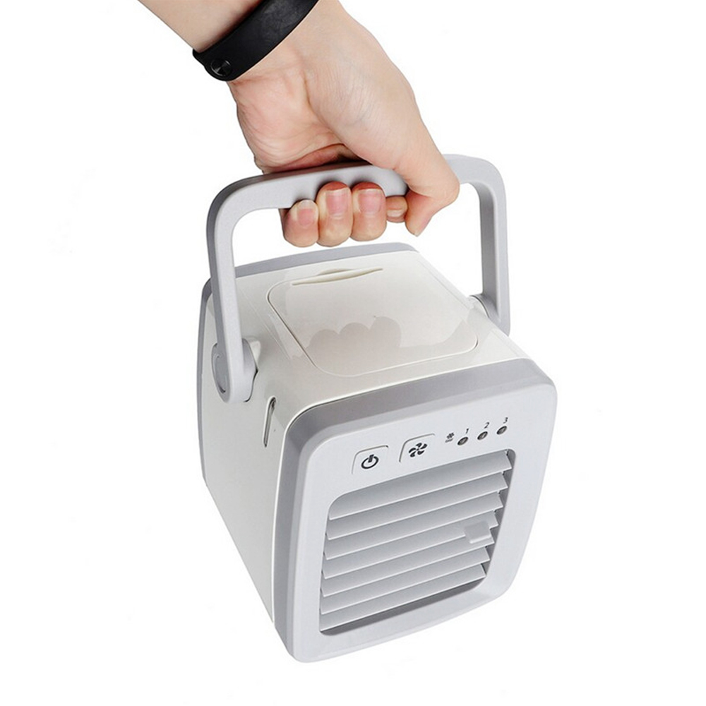 Mini aire acondicionado portátil, con función purificadora humidificador, ventilador enfriador de aire de escritorio USB con tanque de agua para el hogar